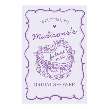 Purple Heart Coquette Cake  Welcome Poster