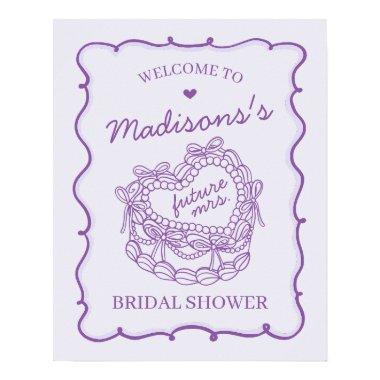 Purple Heart Coquette Cake  Welcome Poster