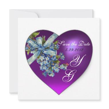 PURPLE HEART FORGET ME NOT MONOGRAM White