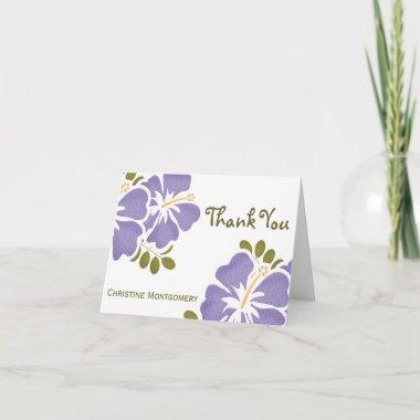 Purple Hibiscus Thank You Notes Invitations