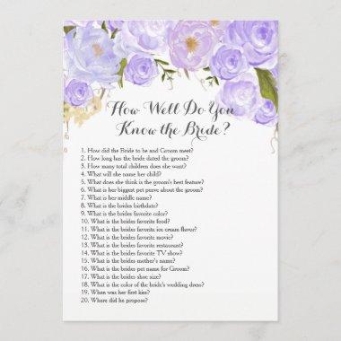 purple How well do you know the bride? Invitations