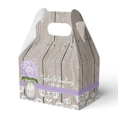 Purple Hydrangea Mason Jar Wedding Favor Gift Box