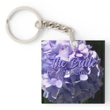 Purple Hydrangea purple flowers for the Bride Keychain