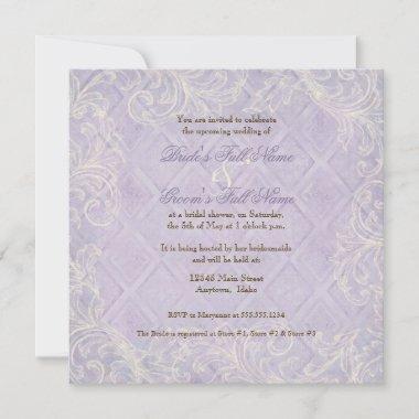 Purple Hydrangea Swirl - Floral Bridal Shower Invitations