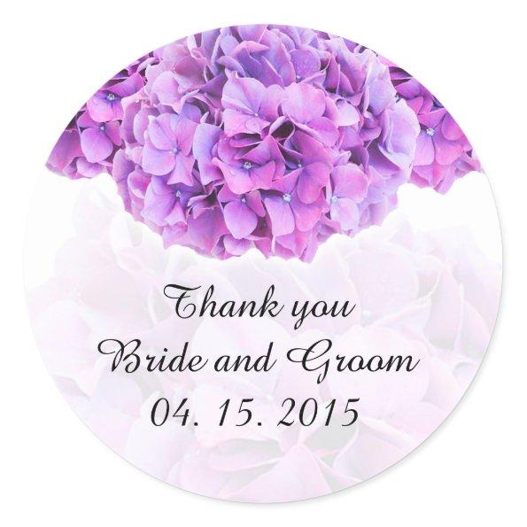 Purple hydrangea wedding stickers hydrangea4