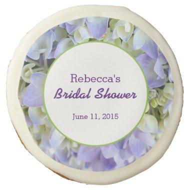 Purple Hydrangeas Personalized Bridal Shower Sugar Cookie