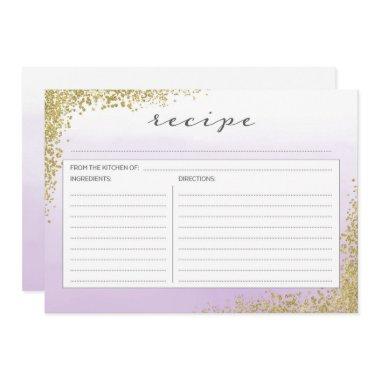 Purple Lavender and Gold Recipe Invitations