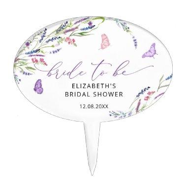 Purple Lavender Floral  Cake Toppers
