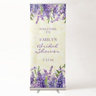 Purple Lavender Floral Yellow  Retractable Banner