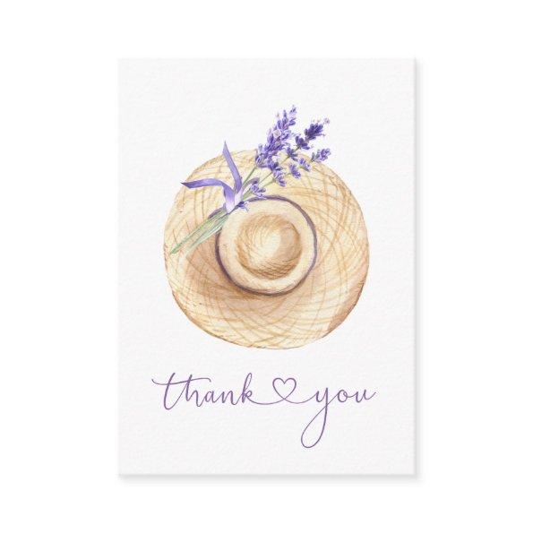 Purple Lavender Flowers Straw Hat Thank You Busin Enclosure