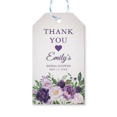 Purple Lavender Greenery Bridal Shower Thank You Gift Tags