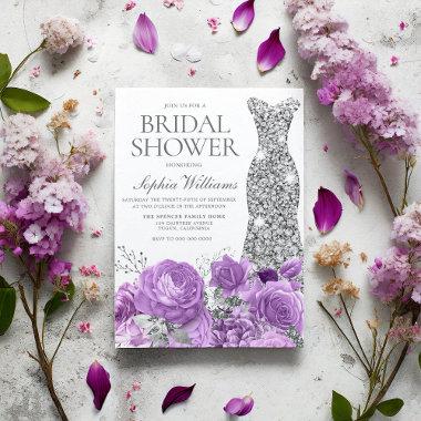Purple Lavender & Violet Bridal Shower Invitations
