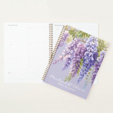 Purple lavender watercolor floral wisteria lilac planner