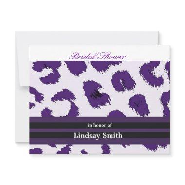 Purple Leopard Pattern Bridal Shower Invitations