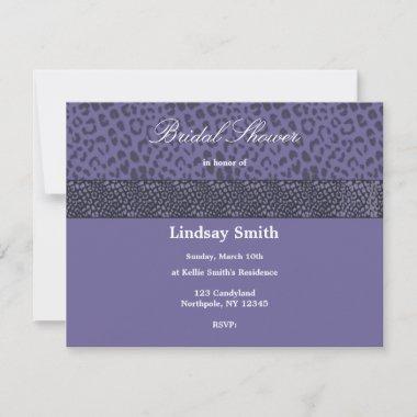 Purple Leopard Pattern Bridal Shower Invitations