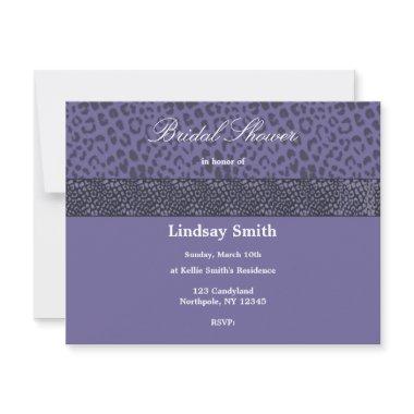 Purple Leopard Pattern Bridal Shower Invitations