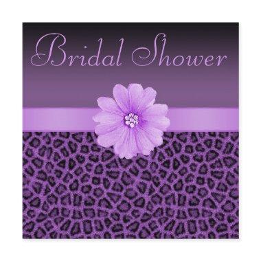 Purple Leopard Print & Bling Flower