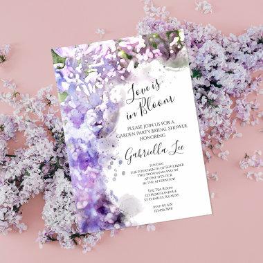Purple Lilac Flower Love is in Bloom Bridal Shower Invitations