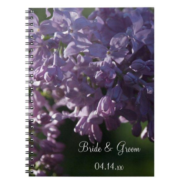 Purple Lilac Flowers Wedding Notebook