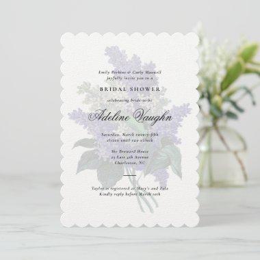 Purple Lilac Grandmillennial Bridal Shower Invitations