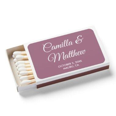 Purple Lilac Romantic Script Wedding Favor Matches