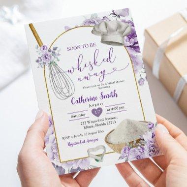 Purple Lilac Whisked Away Kitchen Bridal Shower Invitations