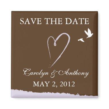 Purple love bird SAVE THE DATE Magnet