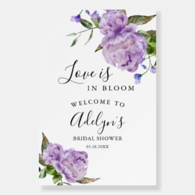 Purple Love Is In Bloom Bridal Shower Welcome Sign