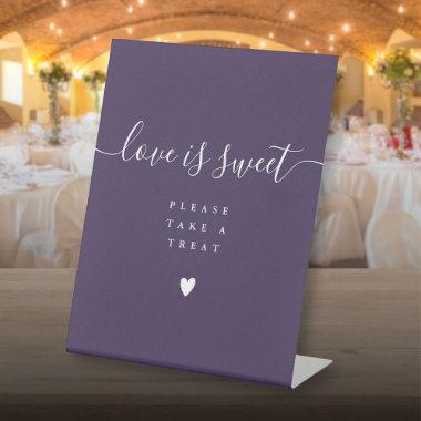 Purple Love Is Sweet Take A Treat Favor Pedestal Sign