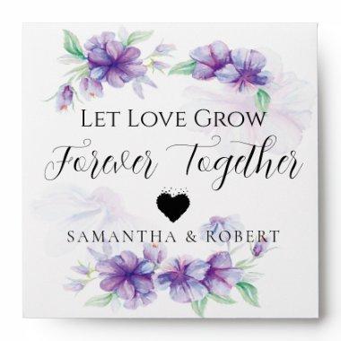 Purple Minimal Wedding Bridal Favor Seeds Envelope