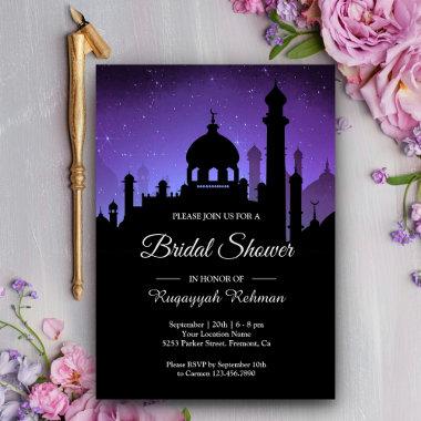 Purple Night Sky Arabian Nights Bridal Shower Invitations
