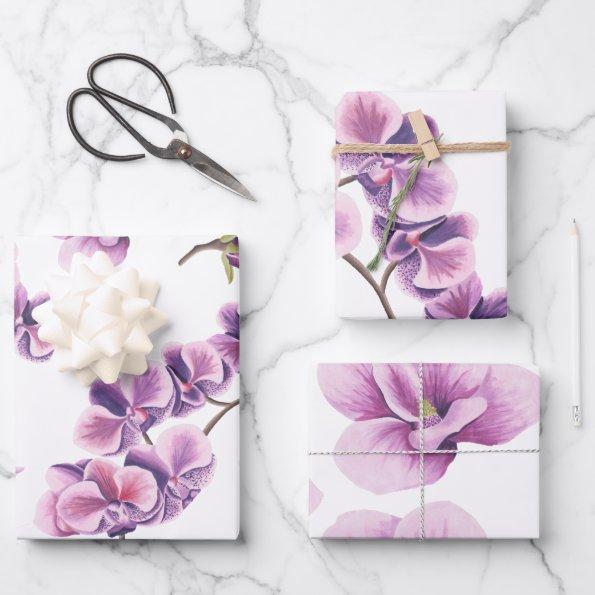 Purple Orchid Wrapping Paper Set