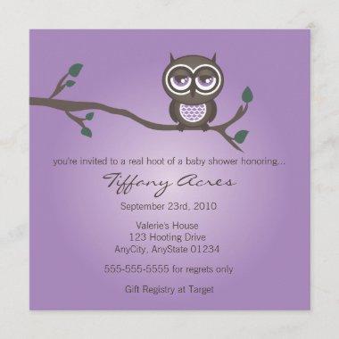 Purple Owl Invitations