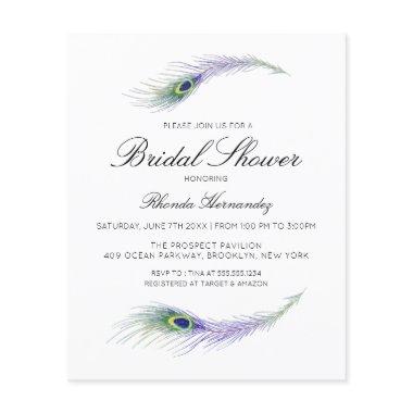 Purple Peacock Bridal Shower Invitations