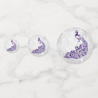 Purple Peacock Leaf Vine Wedding Confetti