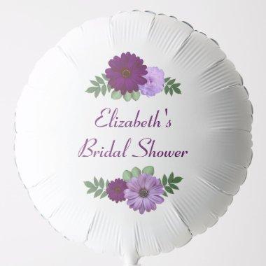 Purple Peony Floral Bridal Shower Balloon