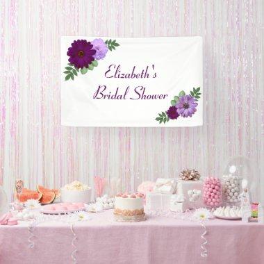 Purple Peony Floral Bridal Shower Banner