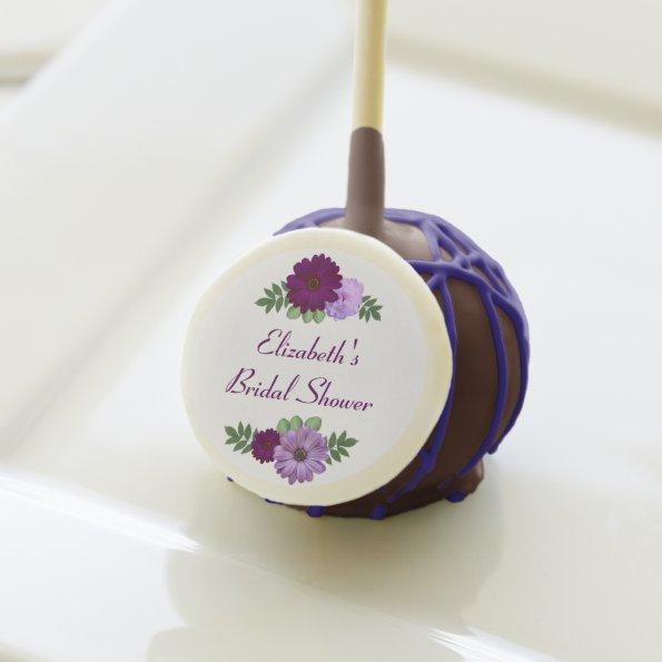 Purple Peony Floral Bridal Shower Cake Pops
