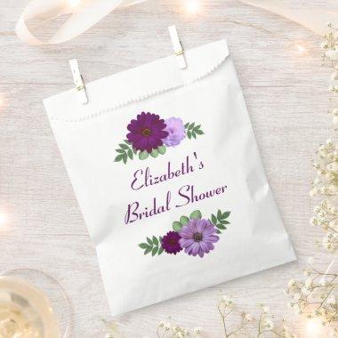 Purple Peony Floral Bridal Shower Favor Bag