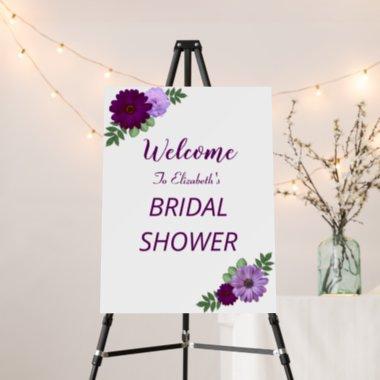 Purple Peony Floral Bridal Shower Foam Board