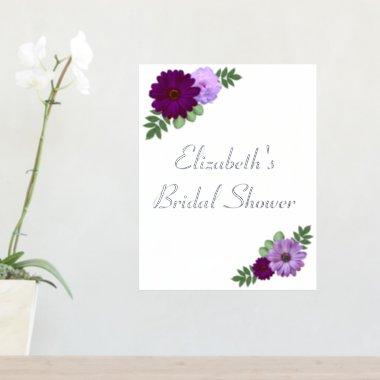 Purple Peony Floral Bridal Shower Foil Prints