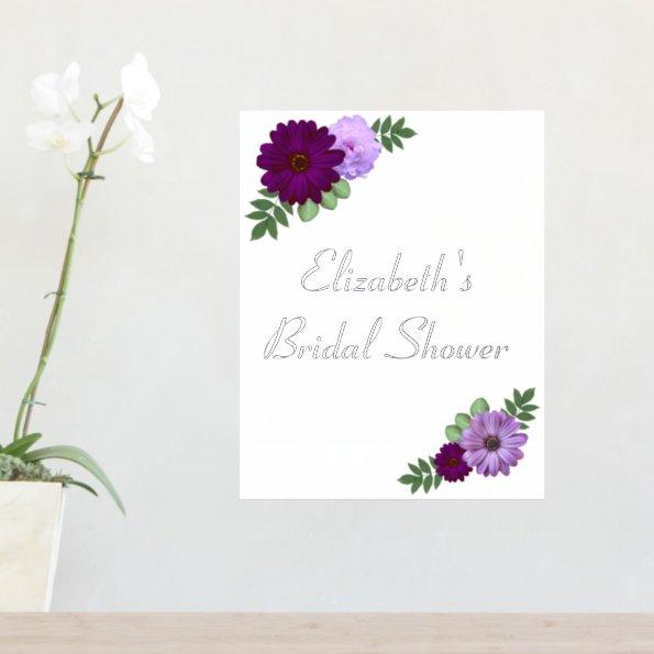 Purple Peony Floral Bridal Shower Foil Prints
