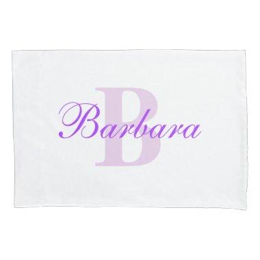 Purple Personalized Monogram Custom Pillow Case