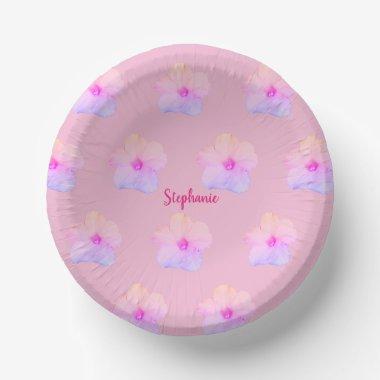 Purple Pink Floral Birthday Bridal Shower Wedding Paper Bowls