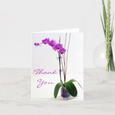 Purple Pink Orchid Floral Thank You Invitations