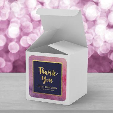 Purple Pink Watercolor Gold Any Event Thank You Square Sticker