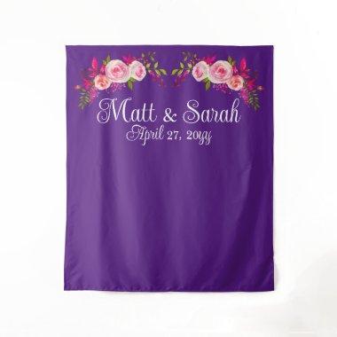 Purple Pink Wedding Backdrop Reception Photo Booth