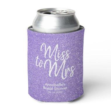 Purple Plum Glitter Glam Miss to Mrs  Can Cooler