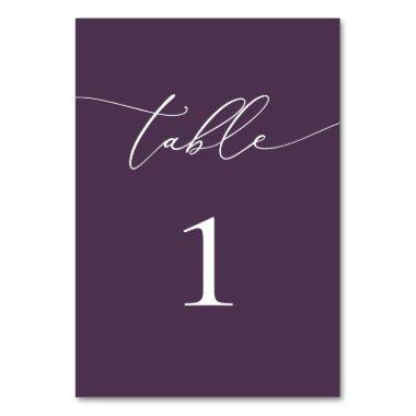 Purple Plum Minimalist Wedding Table Number Table