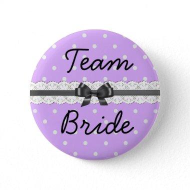 Purple Polka Dot Team Bride Bachelorette Party Button